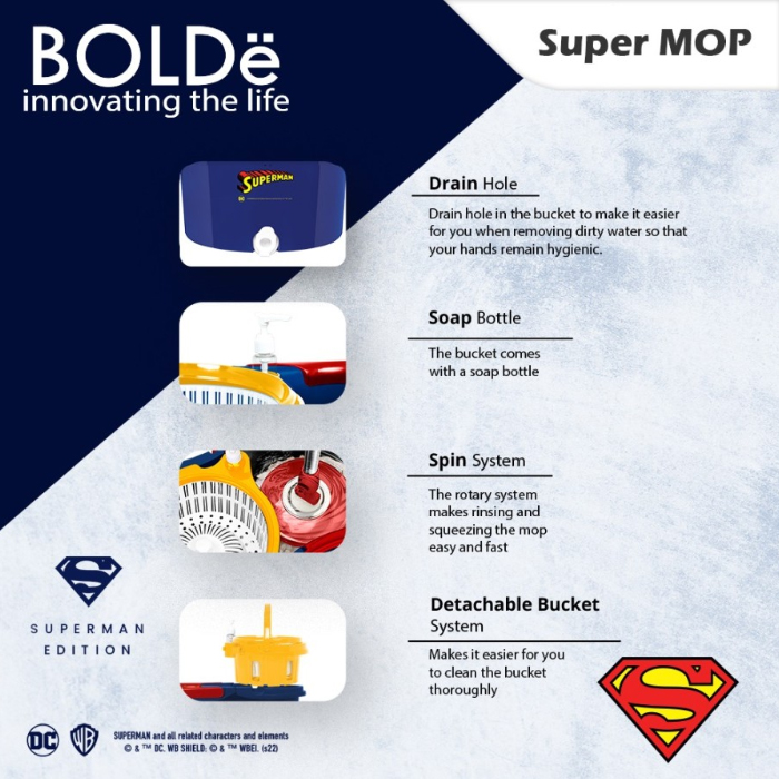 Bolde Super MOP Alat Pel Lantai Superman Edition